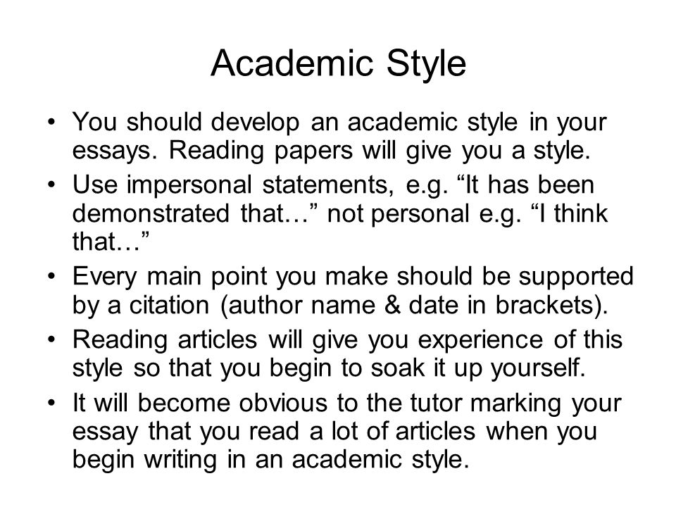 academic writing style ppt